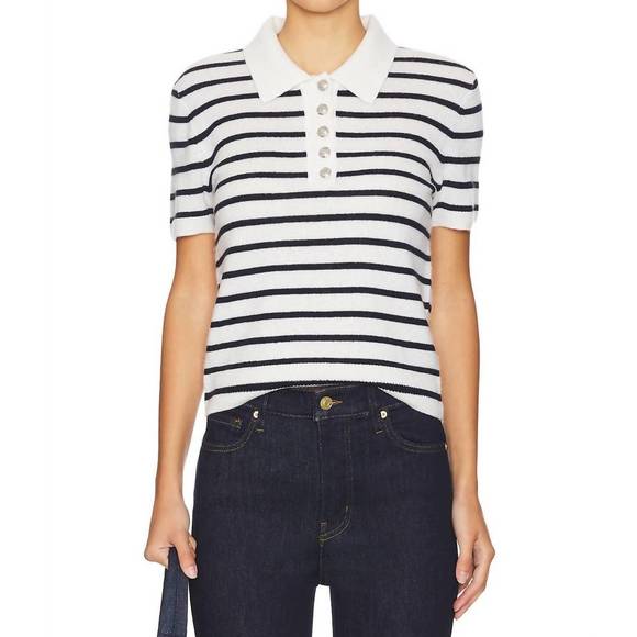 VERONICA BEARD Sweaters - NEW VERONICA BEARD brandt cashmere polo in ivory/navy